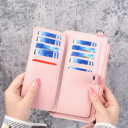 Fashion PU Leather Long Wallets 2023 New Women's Wallet Multifunctional Multi-card Position Clutch Buckle Zipper Student Wallet