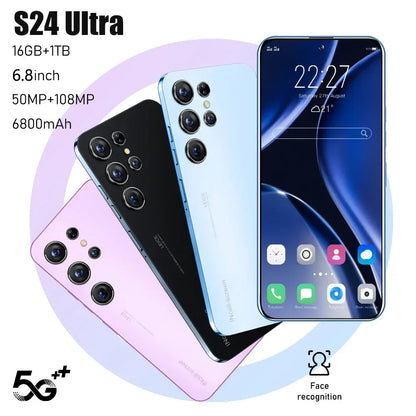 2024 Smartphone S24 Ultra 5G 6.8" Snapdragon Cell Phone Android Cellphones Unlocked 6800mAh 16GB+1TB Celulares Mobile Phones