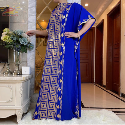 2022Fashion New Abaya African Dubai Turkey Dresse With Scarf High Quality Fabric Sequin Embroidery Long Lady Clothes