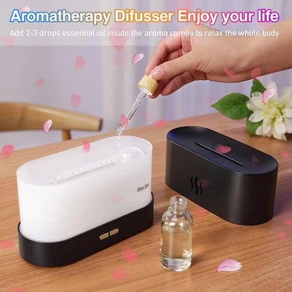 Aroma diffuser Air humidifier Ultrasonic cold mist atomizer Led essential oil simulation flame lamp diffuser