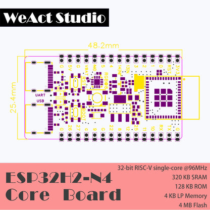 WeAct ESP32H2-N4 Development Board Support Thread and Zigbee Bluetooth5 and Bluetooth mesh  Substitute ESP32-H2-DevKitM-1