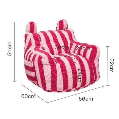 Small Sofa Household Children's Balcony Corner Small Stool Safe and Healthy Lightweight Striped Children's Bean Bag Sofa