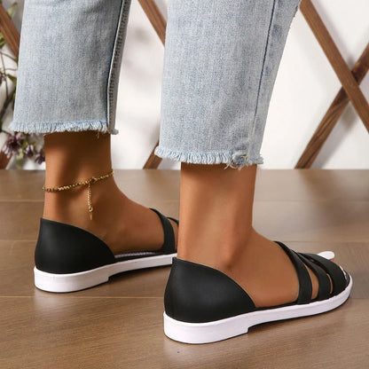 New Style Comfortable Thick-soled Casual Wear-resistant Sexy Elegant Fashion Solid Color Fish Mouth Open Toe Women's Sandals