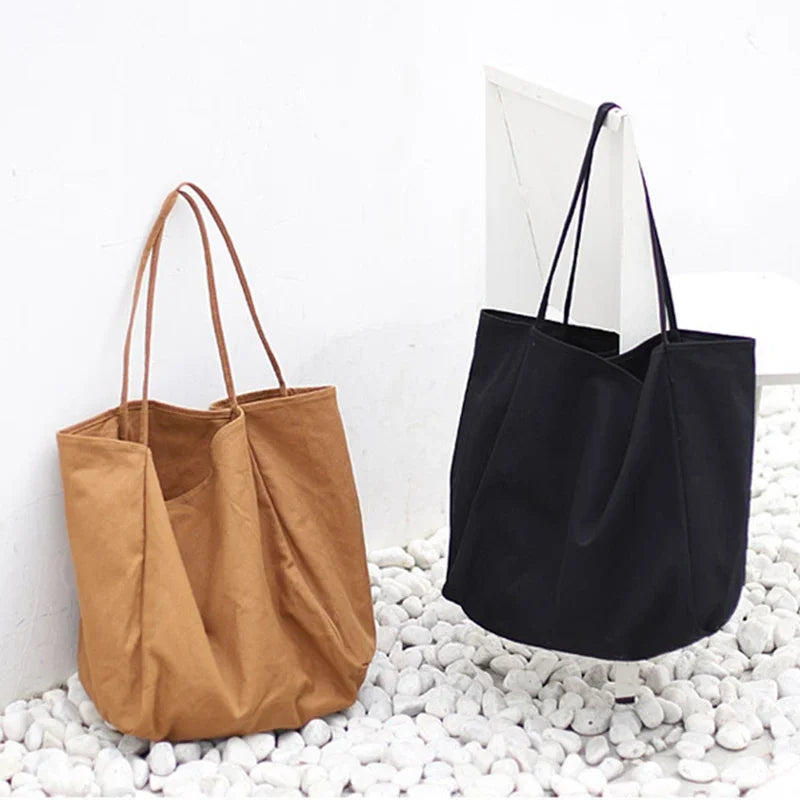 New Women Handbags Reusable Canvas Shoulder Bags Multifunctional Large Capacity Shopping Bag Casual Hand Bag Bolsas Feminina