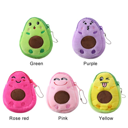 Avocado Plush Purse Kawaii Cute Key Case Bags Small Coin Bags For Women Boys Girls Gift Mini Handbag