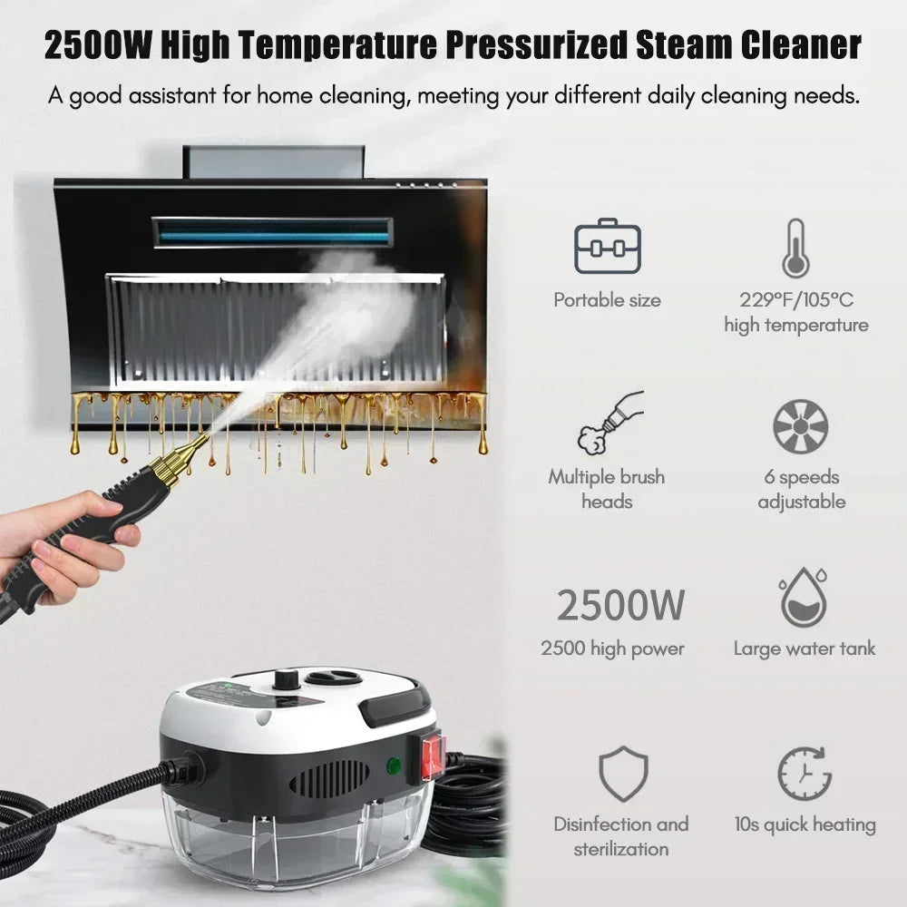 High Temperature Steam Cleaner 110V/220V Portable Sterilization Pressure Jet Washer Machine for Home Car Kitchen Air Conditioner