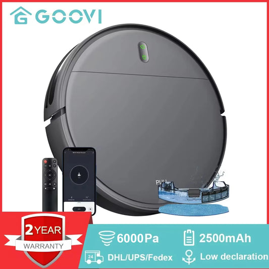 GOOVI BR151 Robot Vacuum Cleaner 6000Pa Strong Suction 2500mAh Battery 3in1 Mopping Sweeping Suction Smart Home Support Wifi