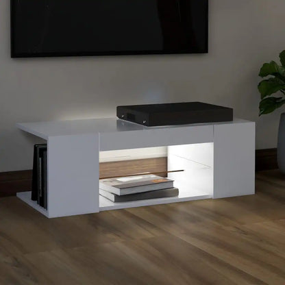 TV cabinet with white LED lights 90x39x30 cm