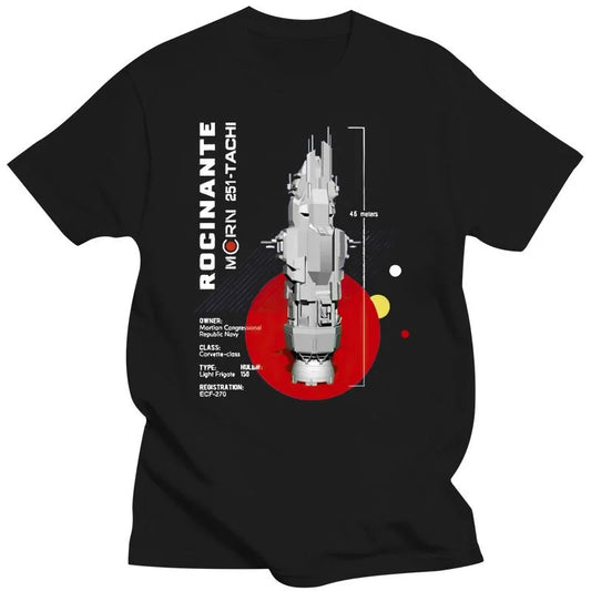 Tee  The Expanse Rocinante Ship T Shirt Cotton Men O-neck T-shirt Hip Hop Tshirt Streetwear