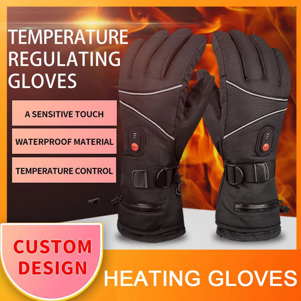 1 Pair Thermal Gloves Windproof Electric Heating Gloves Touchscreen Men Women for Ski Cycling for Motorcycle Heated Gloves