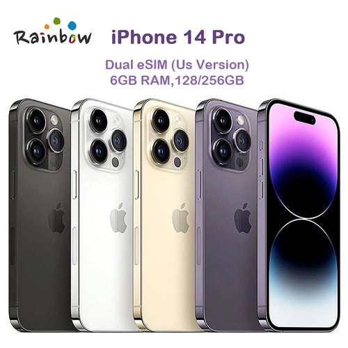 Original Apple iPhone 14 Pro Dual eSIM 128/256/512G/1TB ROM 6GB RAM 6.1