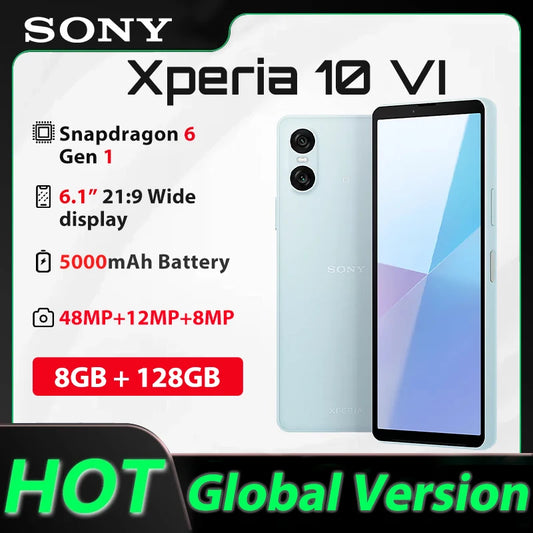 Original brand New Sony Xperia 10 VI Snapdragon 6 Gen 1 6.1 inches 8+128GB XQ-ES72 5000 mAh OLED NFC SmartPhone