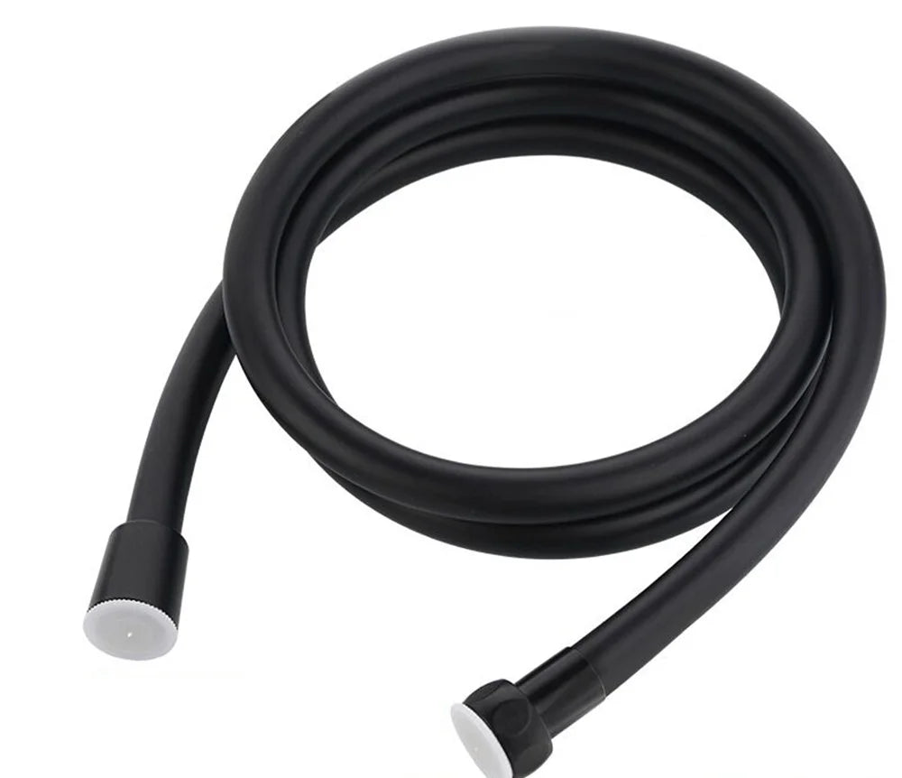 1.5/2/3M Black PVC Flexible Shower Hose Long Bathroom Shower Water Hose Extension Plumbing Pipe Pulling Tube Bath Accessories