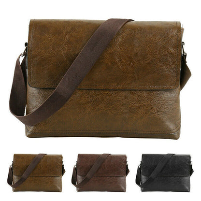 Men's Leather Bags Business Casual PU Single Shoulder Crossbody Bags Multifunctional Vintage Handbags Men's Gifts