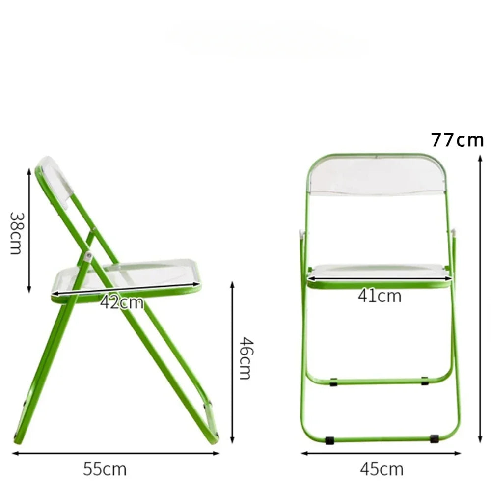 Living Room Chairs Acrylic Transparent Fashion Folding Chairs Household Transparent Folding Chair Fashion Crystal Dining Chair