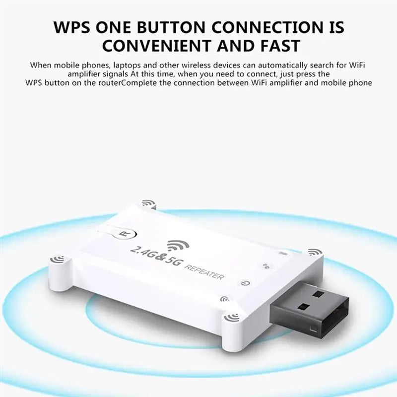 Usb Wifi Extender Repeater Dual Band 1200M Portable Wireless Signal Amplifier Wifi Booster USB Power Supply Wide Coverage