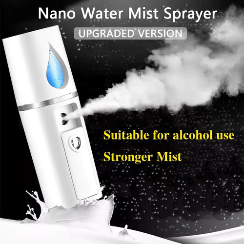 Mini Nano Mist Sprayer Portable OREADEX Nano Facial Mister Mini Facial Steamer Atomization Eyelash Extensions with Mirror Pink