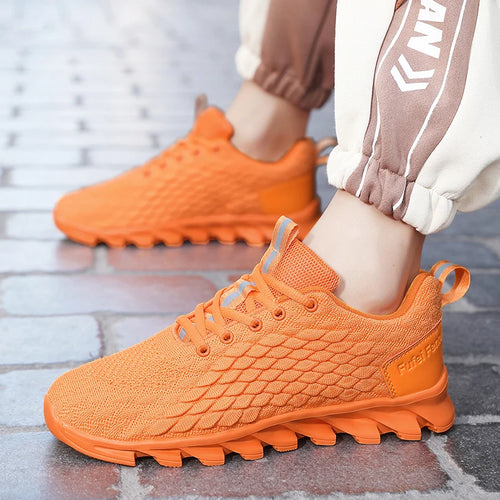 Hot Fashion Orange Men's Sneakers Clearance Sale Man Sports Shoes Breathable Casual Sneaker Men Light Athletic  Jogging Shoes