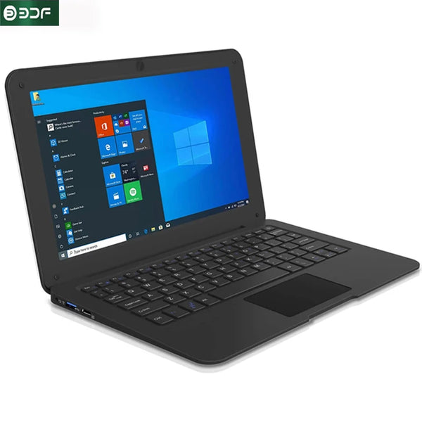 10.1 Inch Computer Laptop Windows 10 OS Preinstalled Quad Core 6GB+64GB Netbook HDMI Webcam Office  (Black)