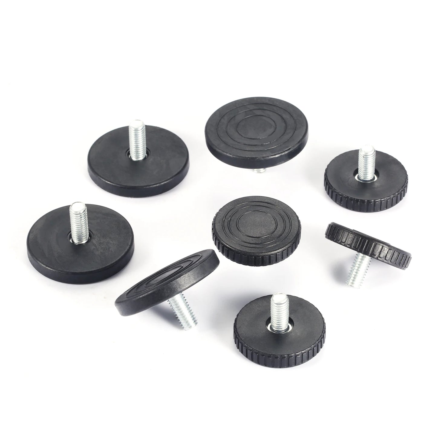 4 Pcs Black Leveling Feet Adjustable Furniture Feet M8*18mm Screw On Furniture Glide Base Diameter 40mm 50mm for Furniture Legs