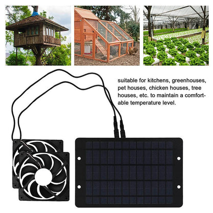 12V 10W Mini Ventilator Solar Power Controller Solar Panel Powered Fan Solar Panel Fan Air Extractor for Dog Kennel Chicken Coop