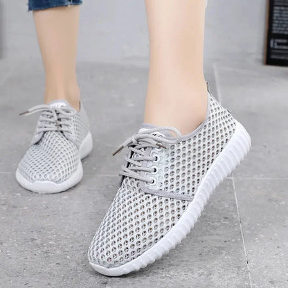 Zapatos De Mujer Women Casual Black Mesh Breathable Lace Shoes Lady Spring & Summer Comfort Anti Skid Student Chool Shoes E577