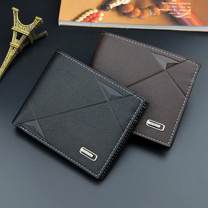 Men Short Bifold Faux Leather Masculina Billetera Credit ID Card Holder Wallet Billfold Purse Clutch Solid Hombre Business Slim