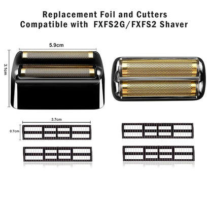 Replacement Foil & Cutters Head Compatible with BaByliss PRO Barberology FXFS2 Electric Shaver