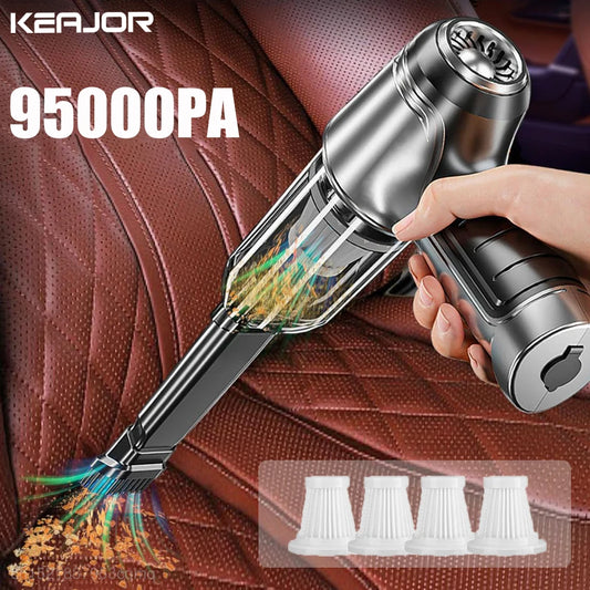 Car Vacuum Cleaner 95000PA Strong Suction Wireless Vacuum Cleaner 2 in 1 Handheld Cleaning Machine Portable Cleaner for Car Home