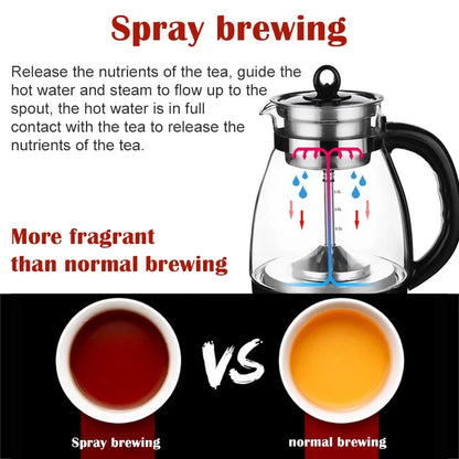 Fully automatic steam tea maker dark tea glass health pot heat preservation electric tea pot electric kettle 1L 220V