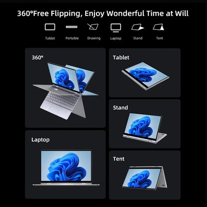 BMAX Y13PRO 360° Laptop 13.3 inch Notebook 16GB RAM LPDDR5 512GB SSD Windows 11 1920*1080 IPS Intel N100 laptops Computer