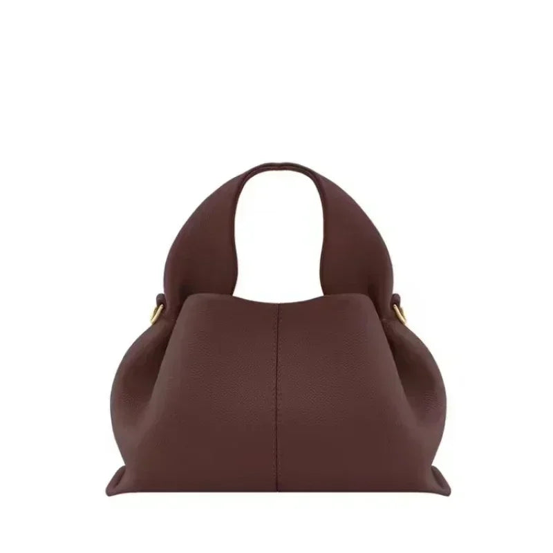 Cloud Bags for Women with Logo  Ladies Cowhide Simple Dumpling Shape Shoulder Handbag New French Luxury Brand Genuine Leather