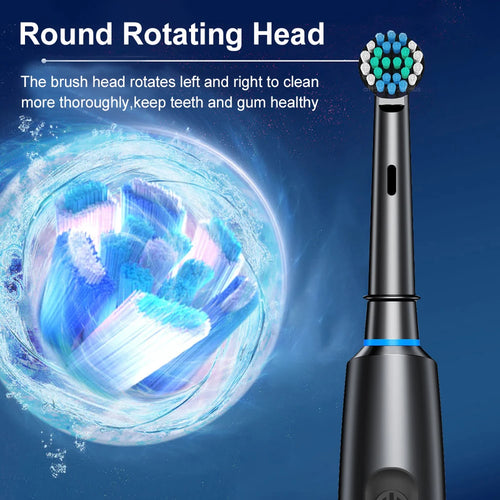 Electric Toothbrush Rotary Rechargeable Electric Toothbrush for Adults Rotating Electric Toothbrushes with 8 Soft Brush Heads