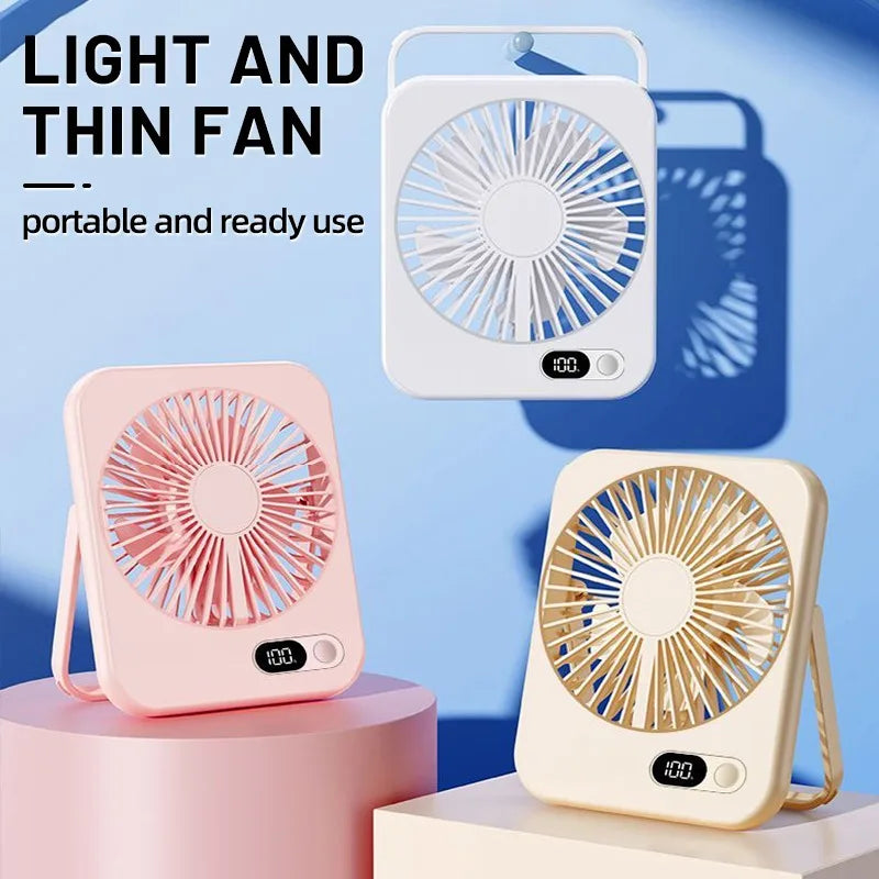 Desk Fan Small USB Portable Table Fan Rechargeable Cooling Fan 5 Speeds Powerful Wind Offices home fan