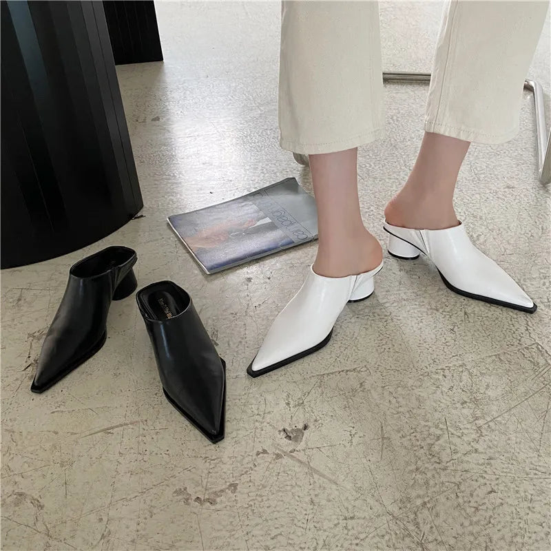 2022 New Baotou Half Slippers Female Summer Wear Muller Shoes Sandals Woman Shoes High Heels Sexy Shoes for Women Sandals