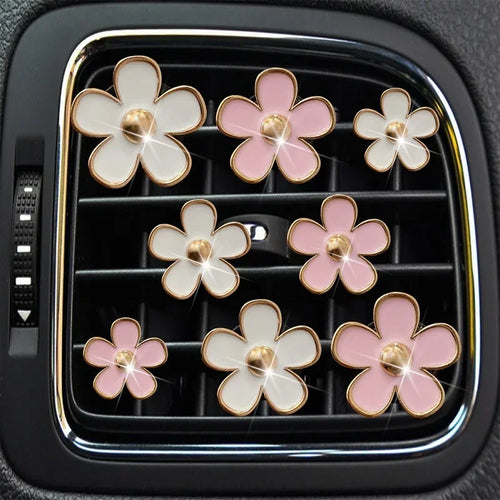 Car Outlet Vent Perfume Clips Conditioning Aromatherapy Freshener with Cute Flower Design