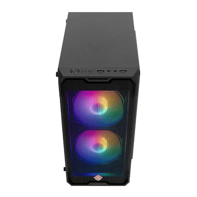 Gamer Cabinet TGT Jester, Mid-Tower, Side Glass, With 2 Fans, Black, TGT-JSR-BKGF01