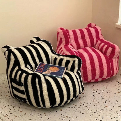 Small Sofa Household Children's Balcony Corner Small Stool Safe and Healthy Lightweight Striped Children's Bean Bag Sofa