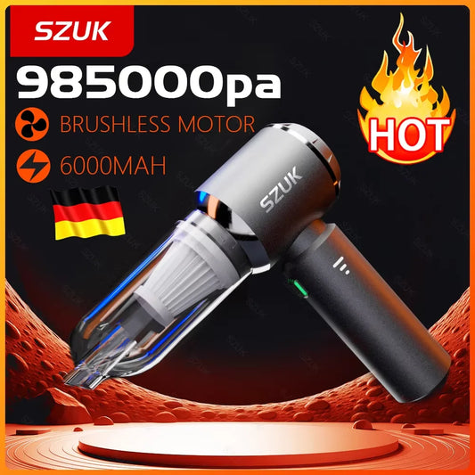 SZUK 985000PA Mini Car Vacuum Cleaner Portable Powerful Cleaning Machine Handheld for Home Appliance Car Wireless Vacuum Cleaner