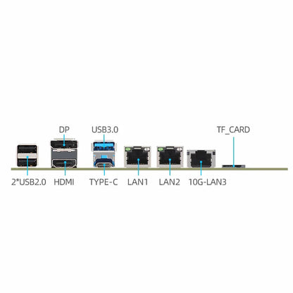 1*10G 2*i226-V 2.5G 3LAN Intel N100 6-Bay NAS Motherboard 6*SATA3.0 2*M.2 NVMe 1*DDR5 4800MHz Soft Router Firewall ITX Mainboard