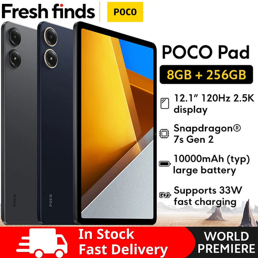 [World Premiere] POCO Pad 12.1'' 120Hz 2.5K Display Snapdragon 7s Gen 2 Octa core Processor 33W 10000mAh Battery Quad speakers