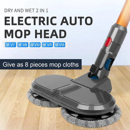 Electric Mop Head Attachment For Dyson V7 V8 V10 V11 V12 V15, Dual Rotating Motors With 6 Pieces Washable Mop Pads