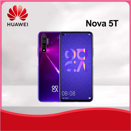 Global,HUAWEI-Nova 5T,Smartphone Android,48MP,6.26 inch 128GB 256GB ROM Google Play Store Mobile phones 4G Network Cellphones