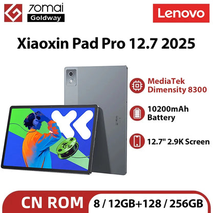 New Lenovo Xiaoxin Pad Pro 12.7 2025 Tablet MTK Dimensity 8300 LPDDR5x 128GB 256GB GPS 144Hz 10200mAh 45W Charging WIFI Tab PC