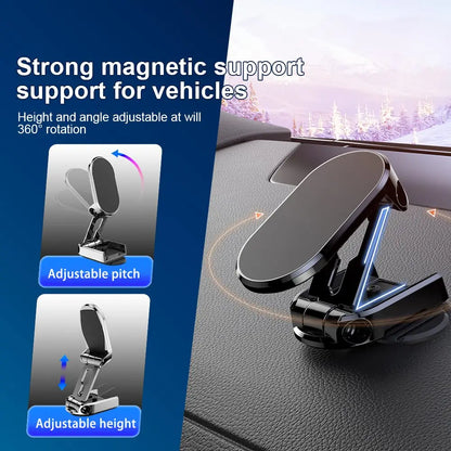 1080 Magnetic Car Phone Holder Magnet Smartphone Support GPS Foldable Phone Bracket in Car For iPhone 14 13 12 11 Samsung Xiaomi