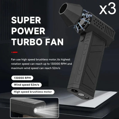 3nd Generation New Turbo Violent Fan X3 Turbo Jet Fan Handheld Brushless Motor 130,000 RPM Wind Speed 52m/s industrial Duct Fan