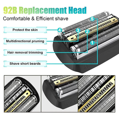 92B Replacement with Braun 9 Series Electric Shaver 9290cc, 9291cc, 9370cc, 9293s, 9385cc, 9390cc, 9330s, 9296cc Razor