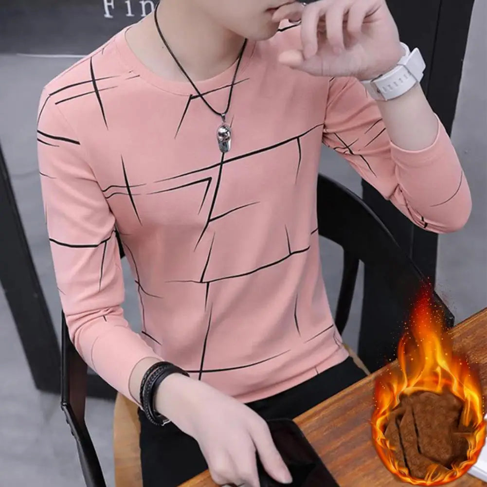 Fashion O-Neck Casual Printed T-Shirt Men's Clothing 2023 Spring New Loose Korean Pullovers Long Sleeve All-match Tee Sh