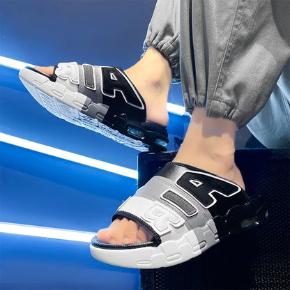 Main Push Men's Slippers Mixed Color Fashion Mens Anti-wear Shoes Men Summer Outdoor Hard-Wearing Sandals Beach Sports Footwear