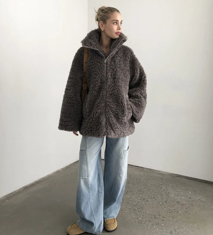 2024 Fall / Autumn Women Casual Faux Fur Coat and Jacket